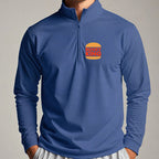 Bogey King Quarter Zip worn, Royal
