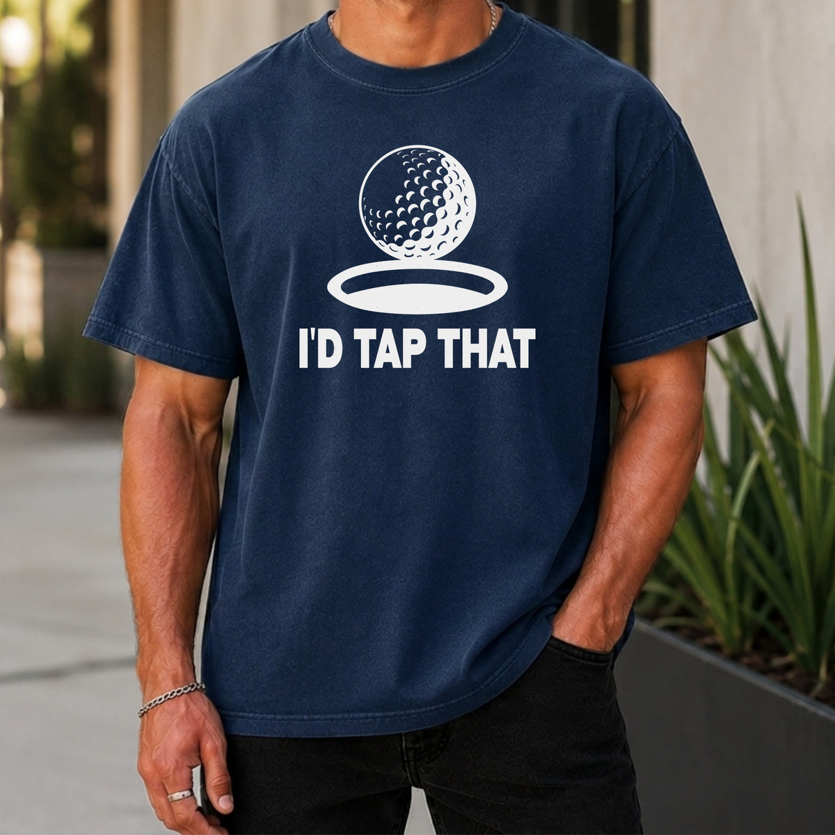 I'd Tap That Premium Tee worn, True Navy