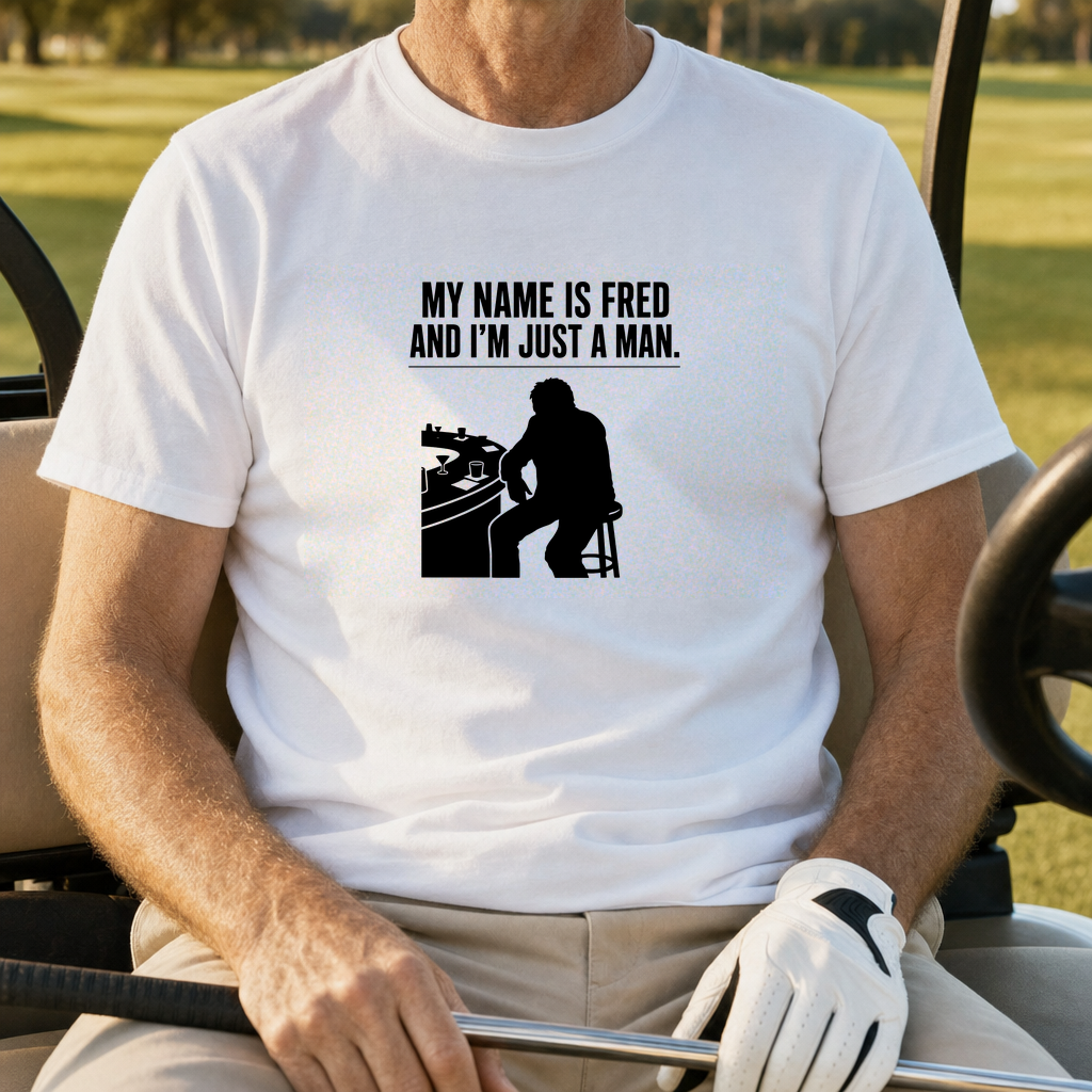 My Name Is Fred Tee worn on the golf course, White