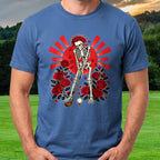 Eternal Drive Propaganda Tee worn on the golf course, Royal