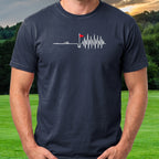 Hole In One Heartbeat Tee worn on the golf course, Navy