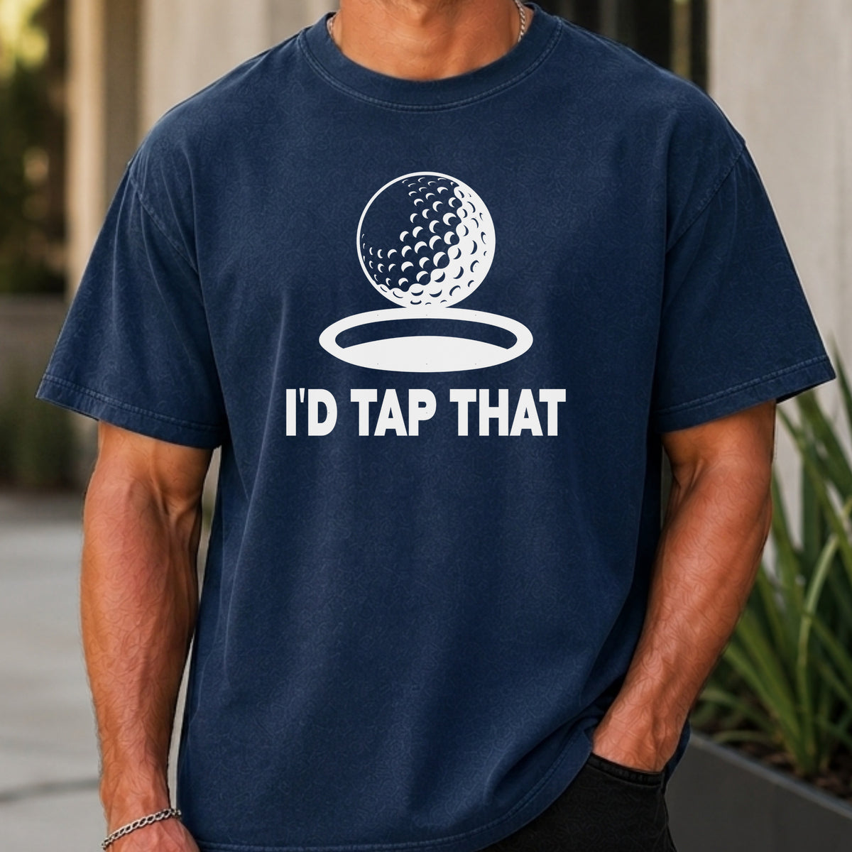 I'd Tap That Premium Tee worn, True Navy