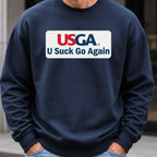 U Suck Go Again Sweatshirt worn, Navy