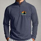 Stupid Tree Quarter Zip worn, Navy