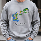 Cypress Point Club Course Map Sweatshirt worn, Sport Grey