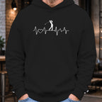 Golf Heartbeat Line Hoodie worn, Black