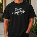 Low Expectations Club Premium Tee worn, Black