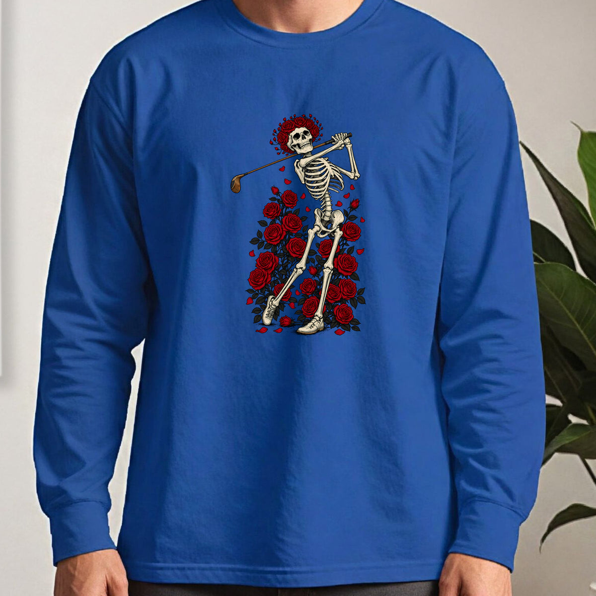 Swing Eternal Long Sleeve Tee worn, Royal