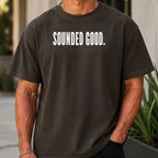 SOUNDED GOOD Premium Tee worn, Pepper