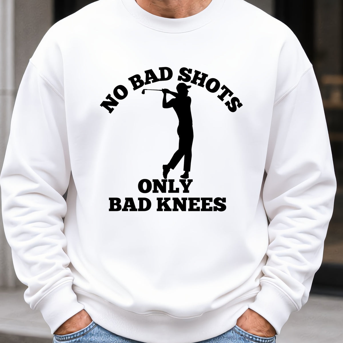 No Bad Shots Sweatshirt worn, White