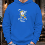 Swing Oil Beer Can Hoodie worn, Royal
