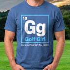 Golf Girl Element Tee worn on the golf course, Royal