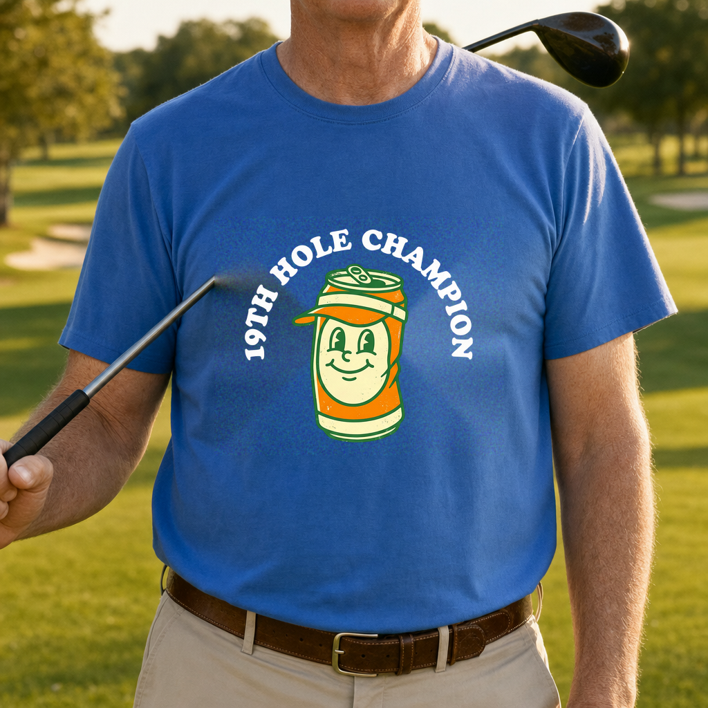 19th Hole Champion Tee worn on the golf course, Royal