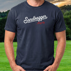 Sandbagger Allegedly Tee worn on the golf course, Navy