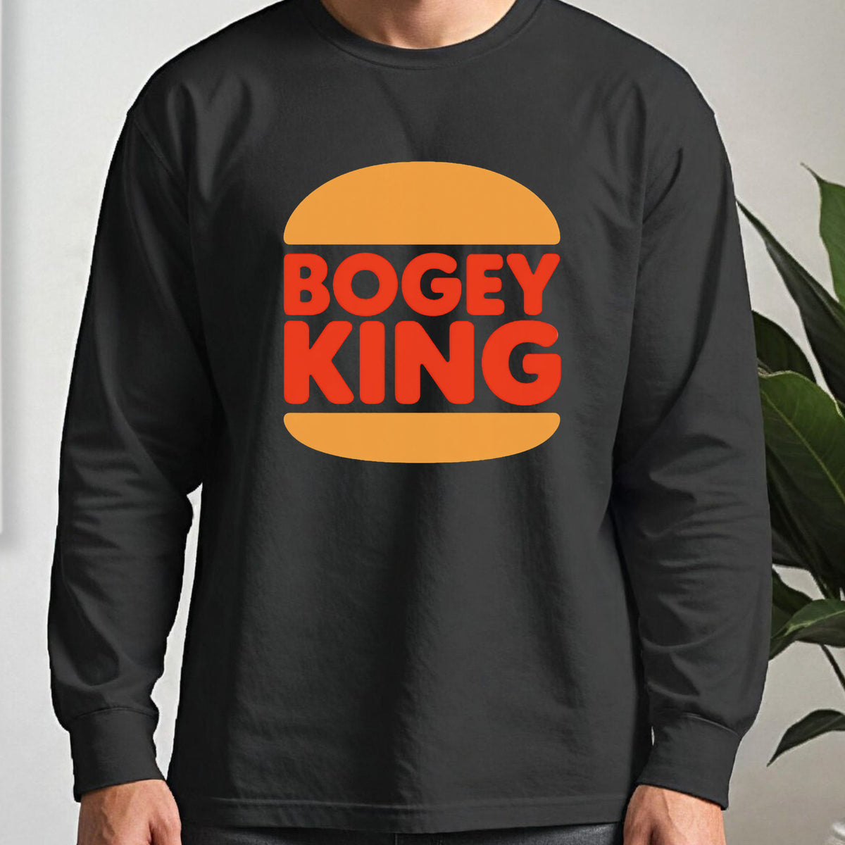 Bogey King Long Sleeve Tee worn, Black