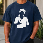 Ty Webb Silhouette Premium Tee worn, True Navy