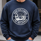Over Par & Under The Influence Sweatshirt worn, Navy