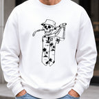 Tropical Skeleton Sweatshirt worn, White
