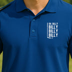 Billy Billy Billy Performance Polo worn on the golf course, Royal