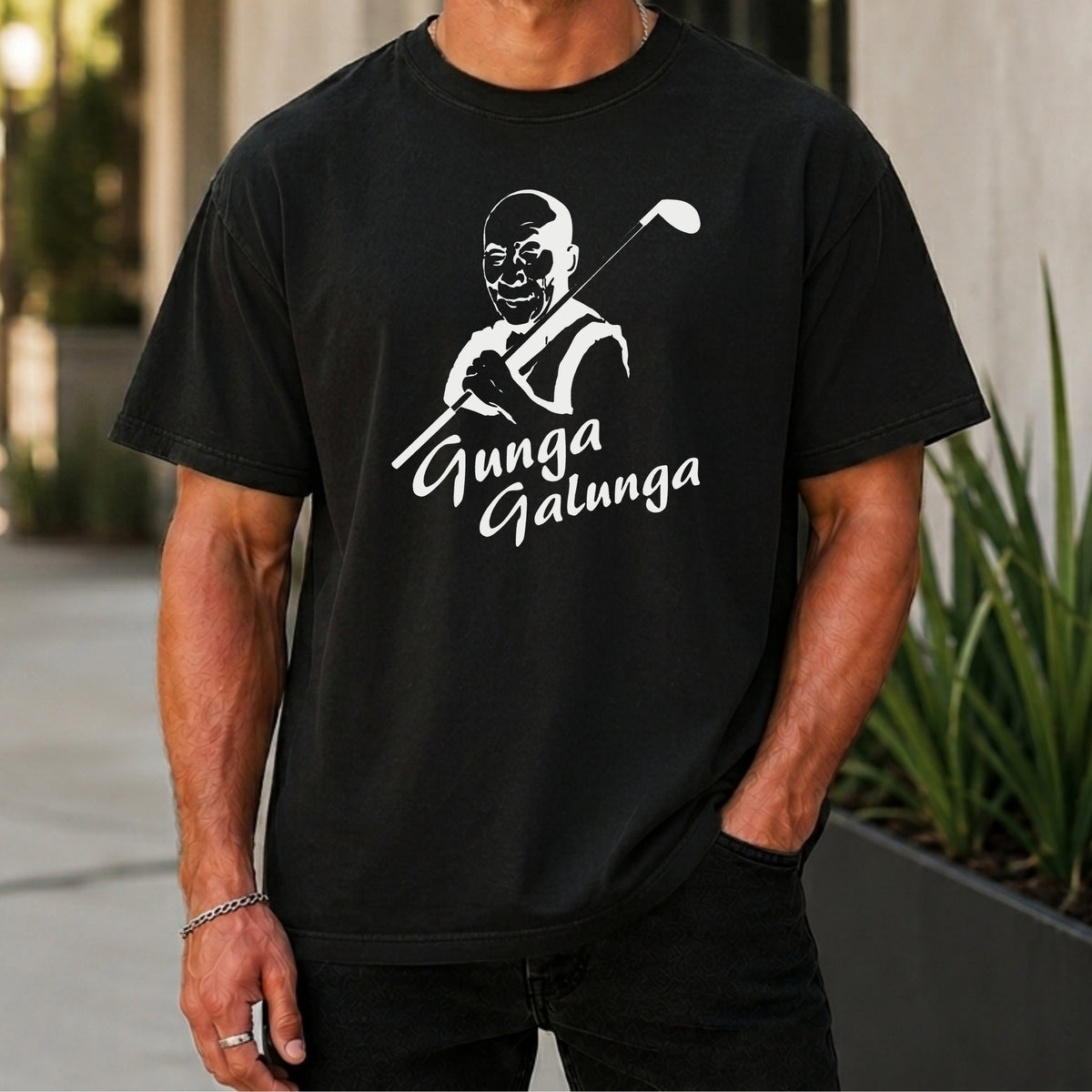 The Lama Premium Tee worn, Black