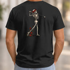 Rose Skeleton Follow Through Back Print Tee worn, Black
