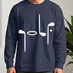 Golf Club Type Long Sleeve Tee worn, Navy