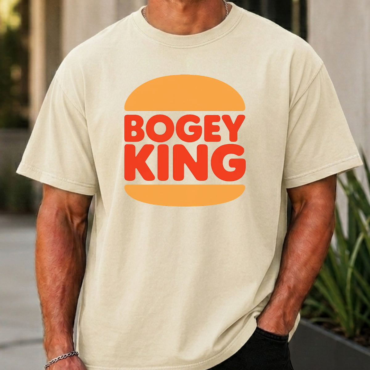 Bogey King Premium Tee worn, Ivory