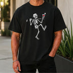 Martini Skeleton Strut Premium Tee worn, Black