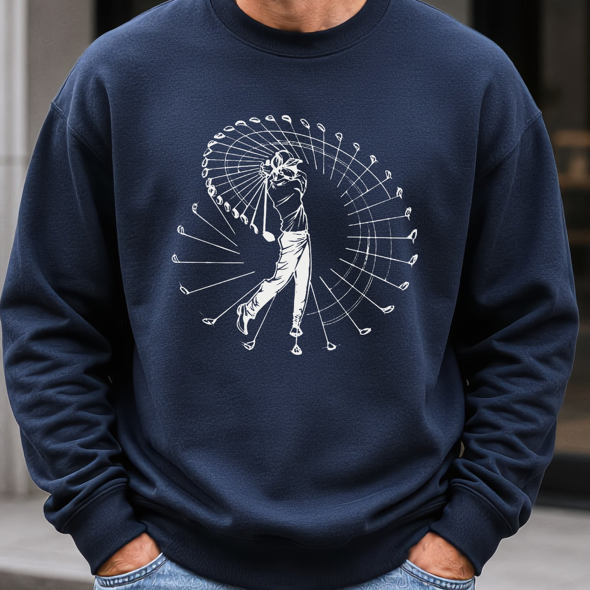 Pure Swing Sweatshirt worn, Navy