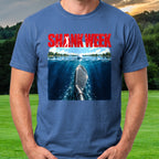 Shank Week Movie Poster Tee worn on the golf course, Royal