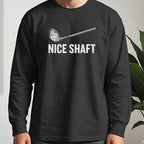 Nice Shaft Long Sleeve Tee worn, Black