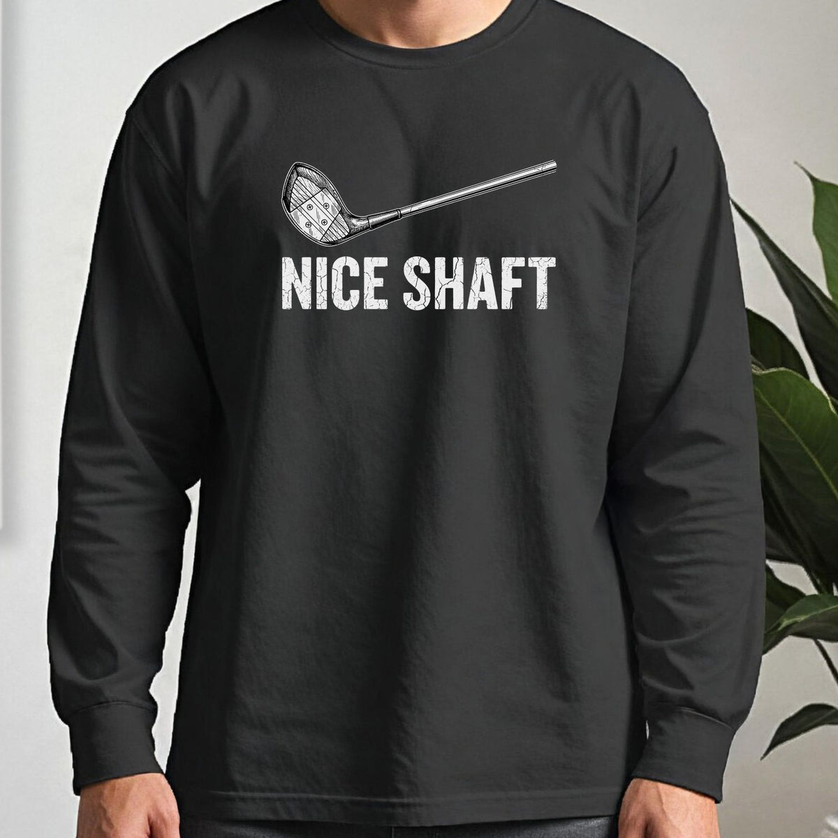 Nice Shaft Long Sleeve Tee worn, Black