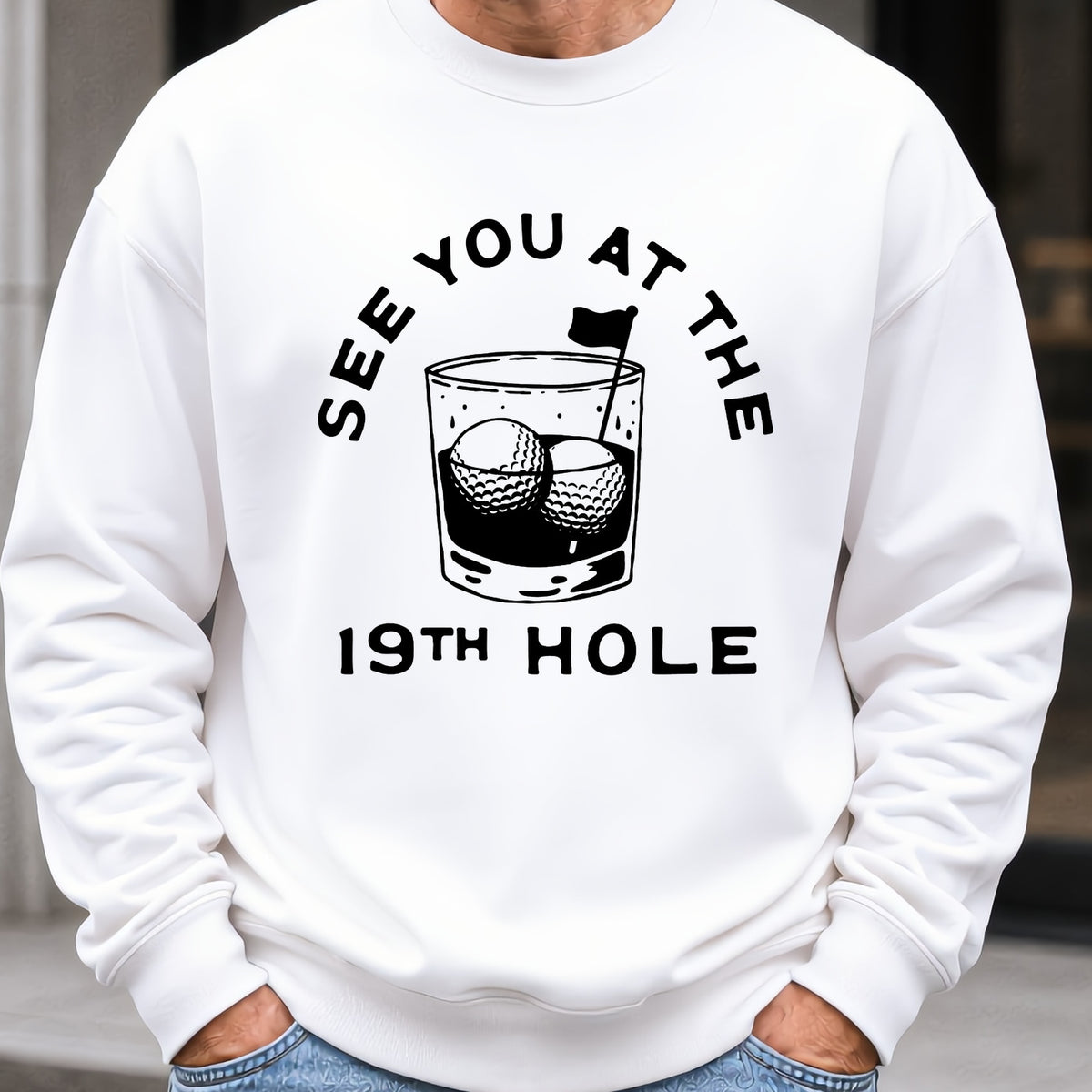 See You At The 19th Hole Sweatshirt worn, White