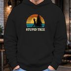Stupid Tree Hoodie worn, Black