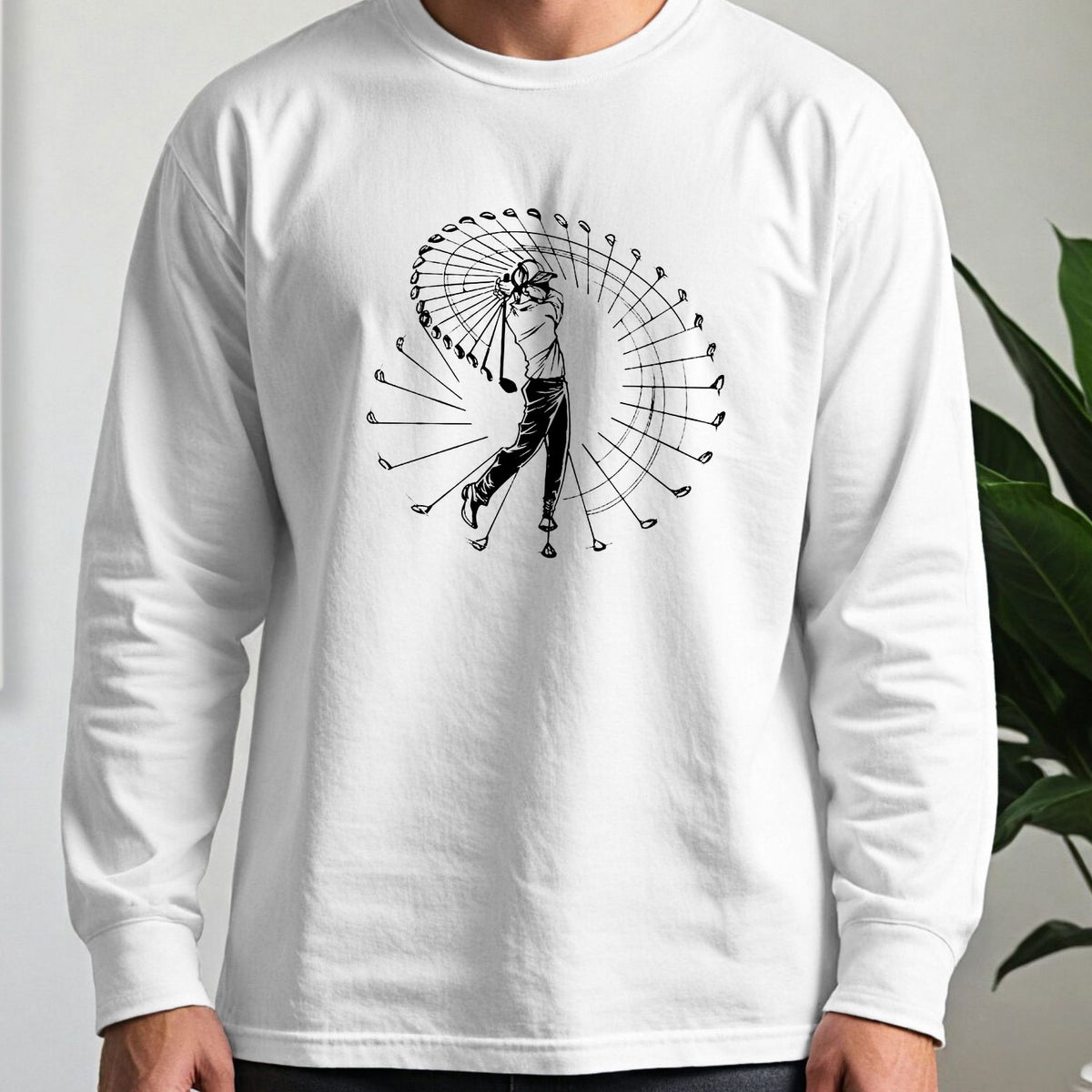 Pure Swing Long Sleeve Tee worn, White
