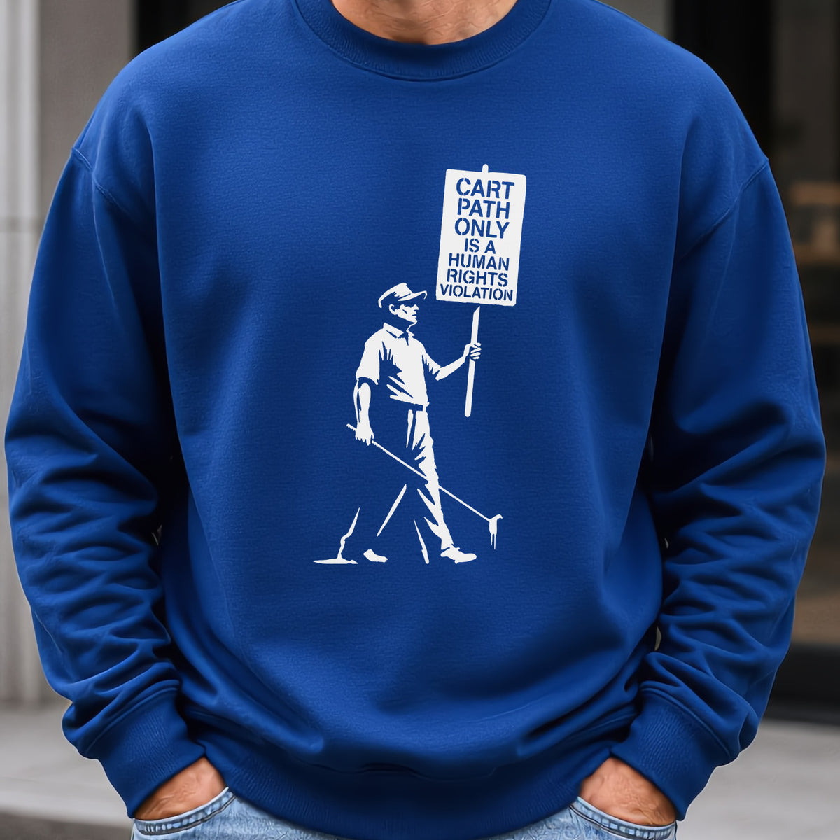 Human Rights Violation Sweatshirt worn, Royal