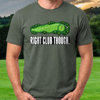 Right Club Though Pin High Tee worn on the golf course, Military Green