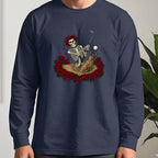Dust To Dust Long Sleeve Tee worn, Navy