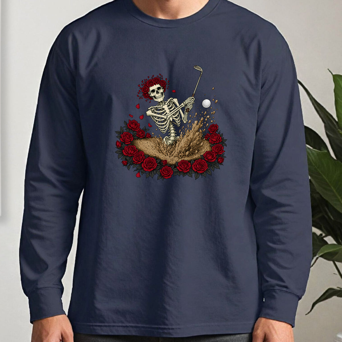 Dust To Dust Long Sleeve Tee worn, Navy