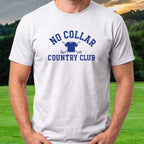 No Collar Country Club Tee worn on the golf course, White