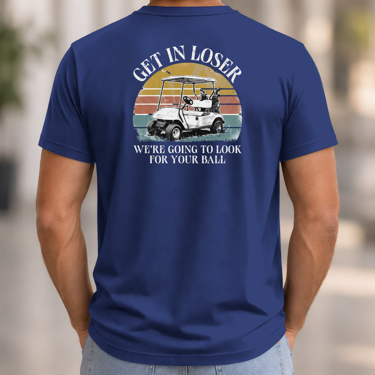 Get In Loser Back Print Tee worn, Navy