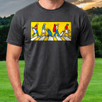 The Crossing Pop Art Tee worn on the golf course, Black