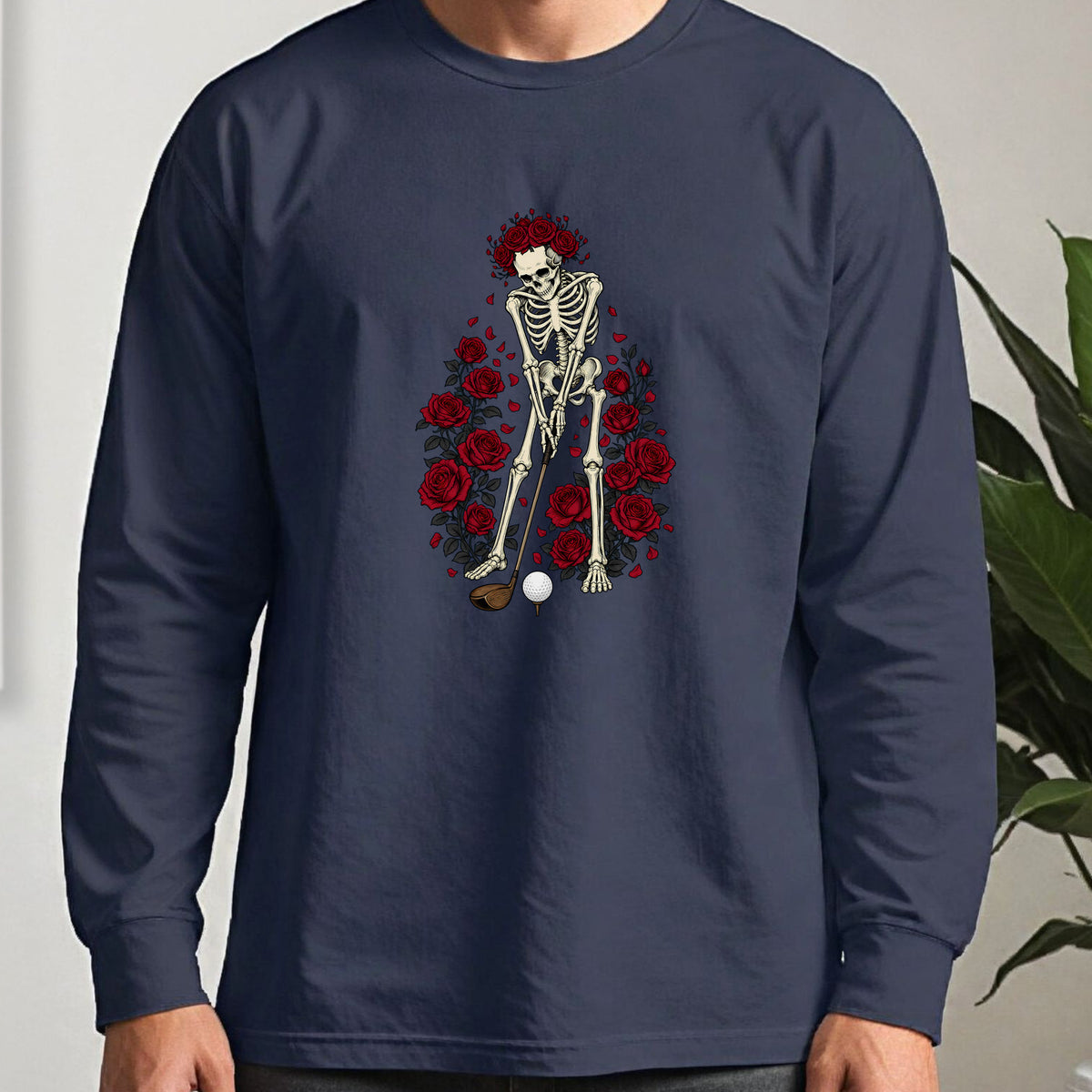 Eternal Drive Long Sleeve Tee worn, Navy