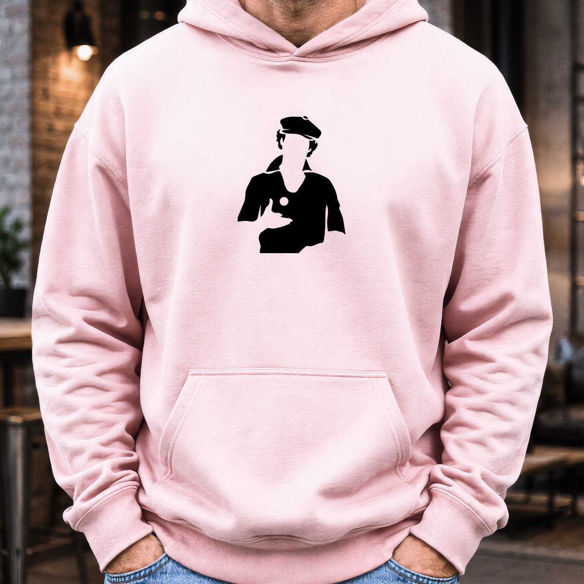Ty Webb Silhouette Hoodie worn, Light Pink