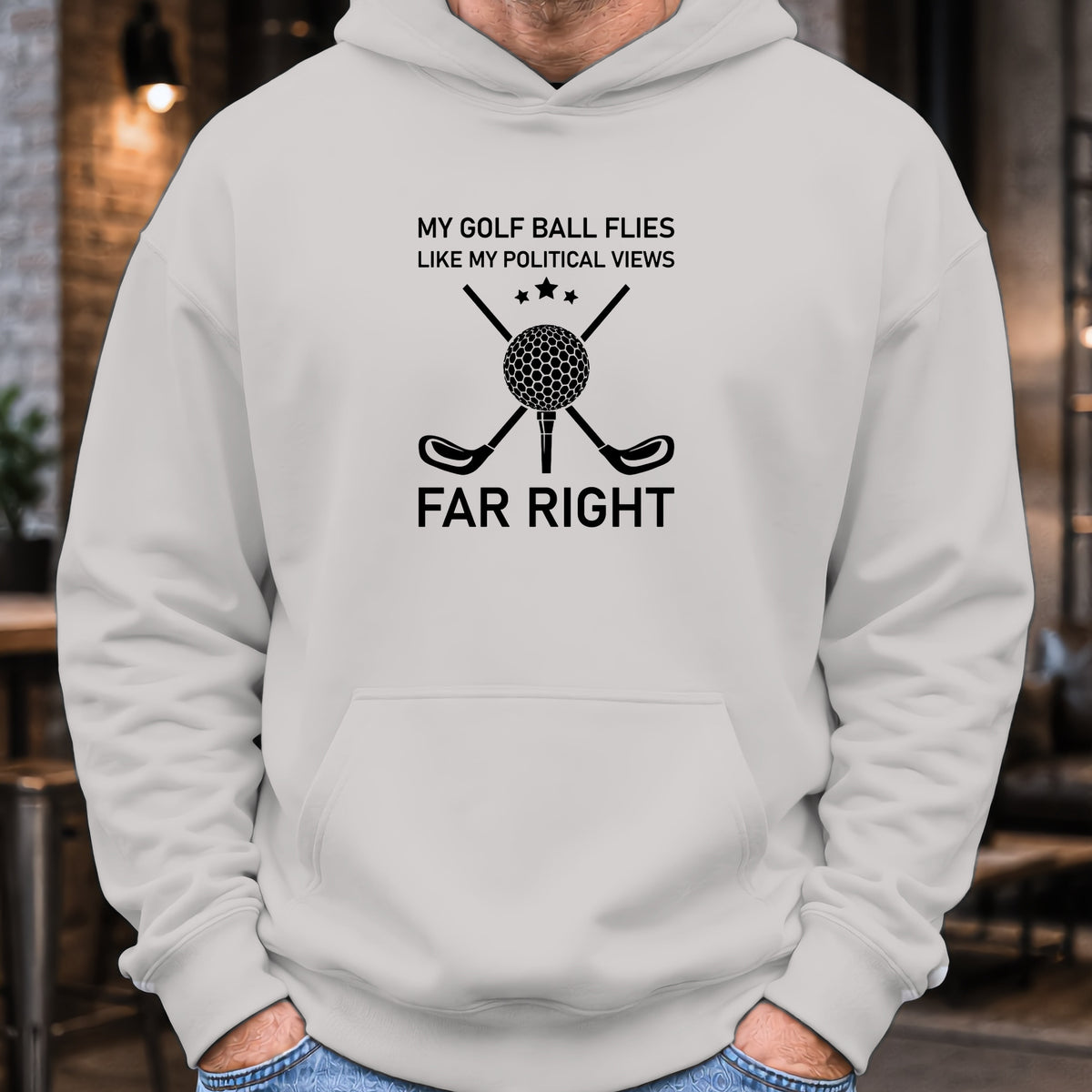 Far Right Hoodie worn, Sport Grey