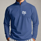 Ahoy Polloi Quarter Zip worn, Royal
