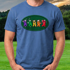 Golf Swing Bears Patch Tee worn on the golf course, Royal
