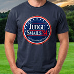 Judge Smails '84 Campaign Button Tee worn on the golf course, Navy