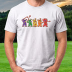 Golf Swing Bears Gingerbread Tee worn on the golf course, White