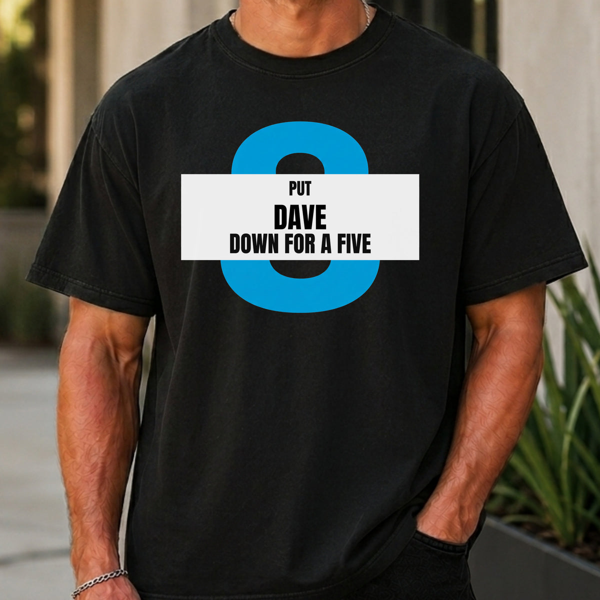 Personalized Put Me Down For A Five Premium Tee worn, Black